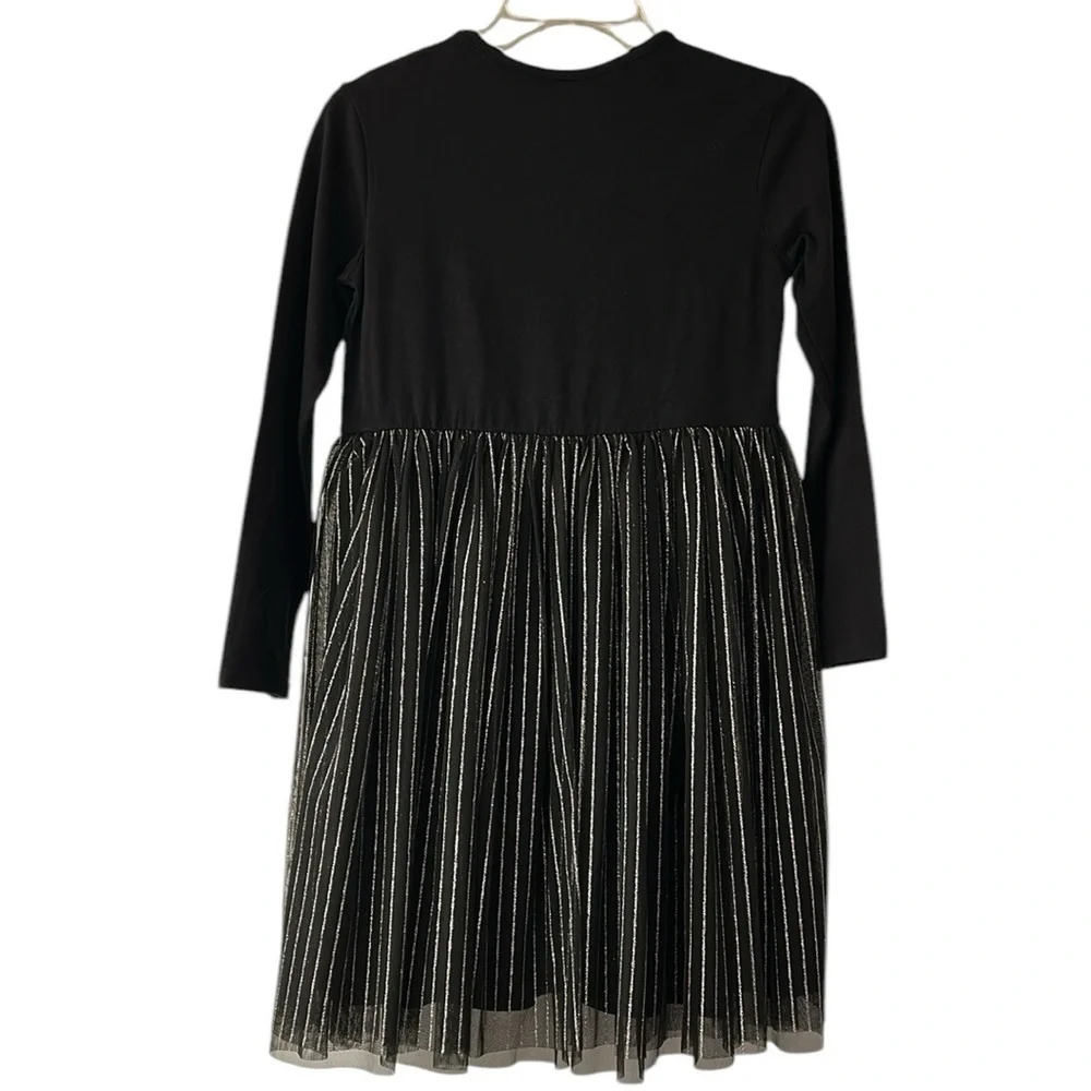 Nightmare Before Christmas Girl’s XL Long Sleeve Black Shimmery Tulle Dress